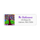 Search for blue green purple return address labels Watercolor