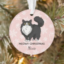 Search for tuxedo christmas tree decorations Black and white cat