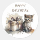 Search for happy birthday kitten stickers Cute