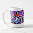 Search for psychedelic cats mugs Blue