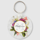 Search for fresh flowers key rings Watercolor