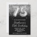 Search for silver 75th birthday invitations Black