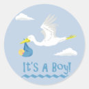 Search for blue stork baby shower stickers It's a boy