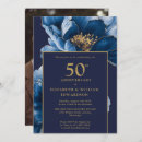 Search for blue gold 50th wedding anniversary invitations Floral