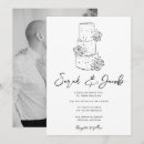 Search for cake wedding invitations Black and white