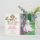 Search for owl 1st birthday invitations Look whoos turning one