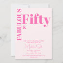 Search for hot pink 50th birthday invitations Modern