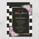 Search for pink black gold baby shower invitations Black and white