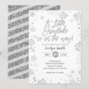 Search for silver glitter baby shower invitations A little snowflake