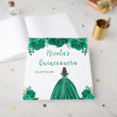 Search for quinceanera guest books Emerald green