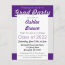 Search for purple and silver graduation invitations Feminine