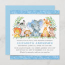 Search for blue safari baby shower invitations Jungle animals