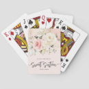 Search for floral playing cards Script typography