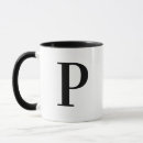 Search for monogram p mugs Black and white