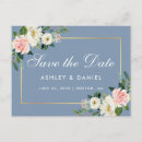 Search for watercolor save the date postcards Dusty blue