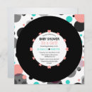 Search for coral and grey baby shower invitations Modern