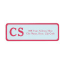 Search for bright blue return address labels Red