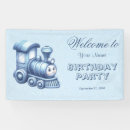 Search for train birthday banners Blue