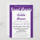 Search for purple and white graduation invitations Class of 2024