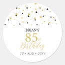 Search for 85th birthday party stickers Gold