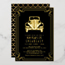 Search for new years eve roaring twenties invitations Black and gold