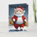 Search for cat christmas cards Santa