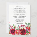 Search for red rose wedding invitations Watercolor
