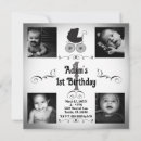 Search for black white 1st birthday invitations Vintage
