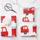 Search for fire fighter wrapping paper Red fire truck