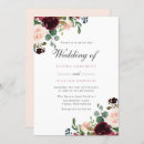 Search for burgundy blush floral wedding invitations Pink