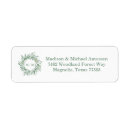 Search for gold wreath return address labels Greenery