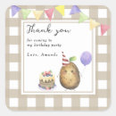 Search for 1st birthday thank you stickers Watercolor