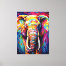 Search for elephant painting canvas prints Colourful