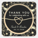 Search for black thank you wedding stickers Vintage