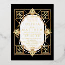 Search for gold foil art deco invitations Vintage