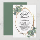 Search for eucalyptus geometric bridal shower invitations Leaves