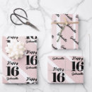 Search for pink and black wrapping paper Happy birthday