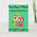 Search for funny bird christmas cards Owls