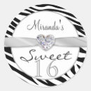 Search for zebra sweet sixteen stickers Birthday