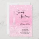 Search for night in paris sweet 16 invitations Glitter