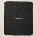 Search for black and white pattern blankets Monogrammed