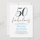 Search for fifty and fabulous birthday invitations Minimal modern simple