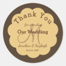 Search for brown and gold wedding stickers Monogrammed