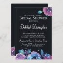 Search for dark blue bridal shower invitations Floral