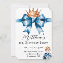 Search for blue and gold prince birthday invitations For kids