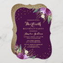 Search for watercolor flowers birthday invitations Gold