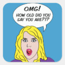 Search for retro comic stickers Birthday