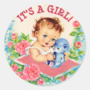 Search for vintage girl stickers Its a girl
