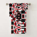 Search for black red white bath towels Geometric