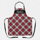 Search for black and red aprons For her
